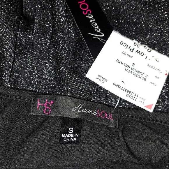 Heart And Soul Black Sparkle Top size Small New with Tags - Picture 3 of 5